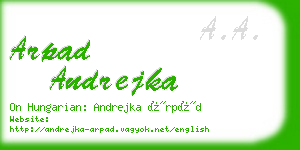 arpad andrejka business card